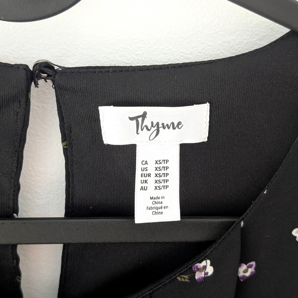 Thyme Breastfeeding Black Floral Sleeveless Sheath Dress In Size XS - Picture 6 of 7